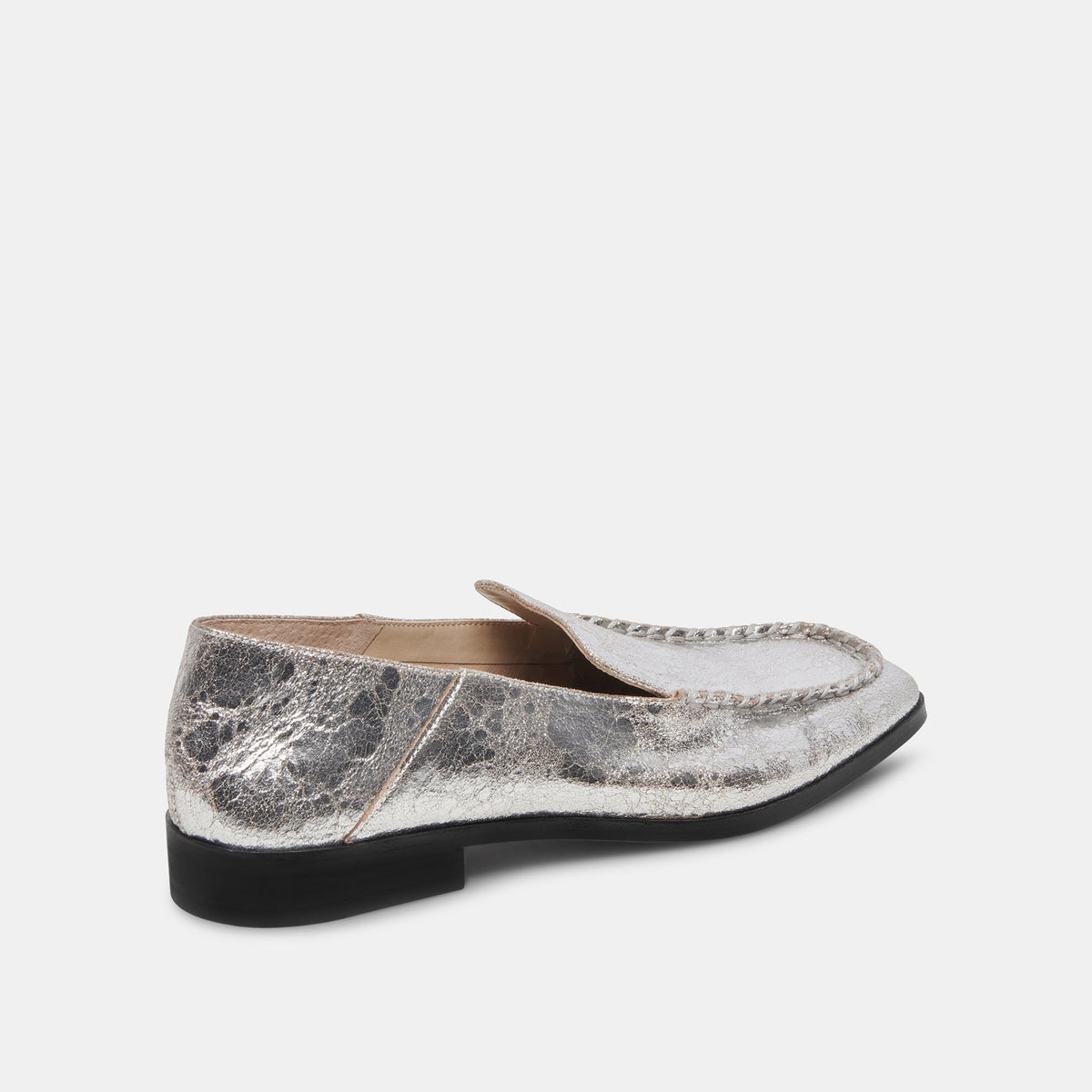 Beny Flats Silver Distressed Leather | Dolce Vita
