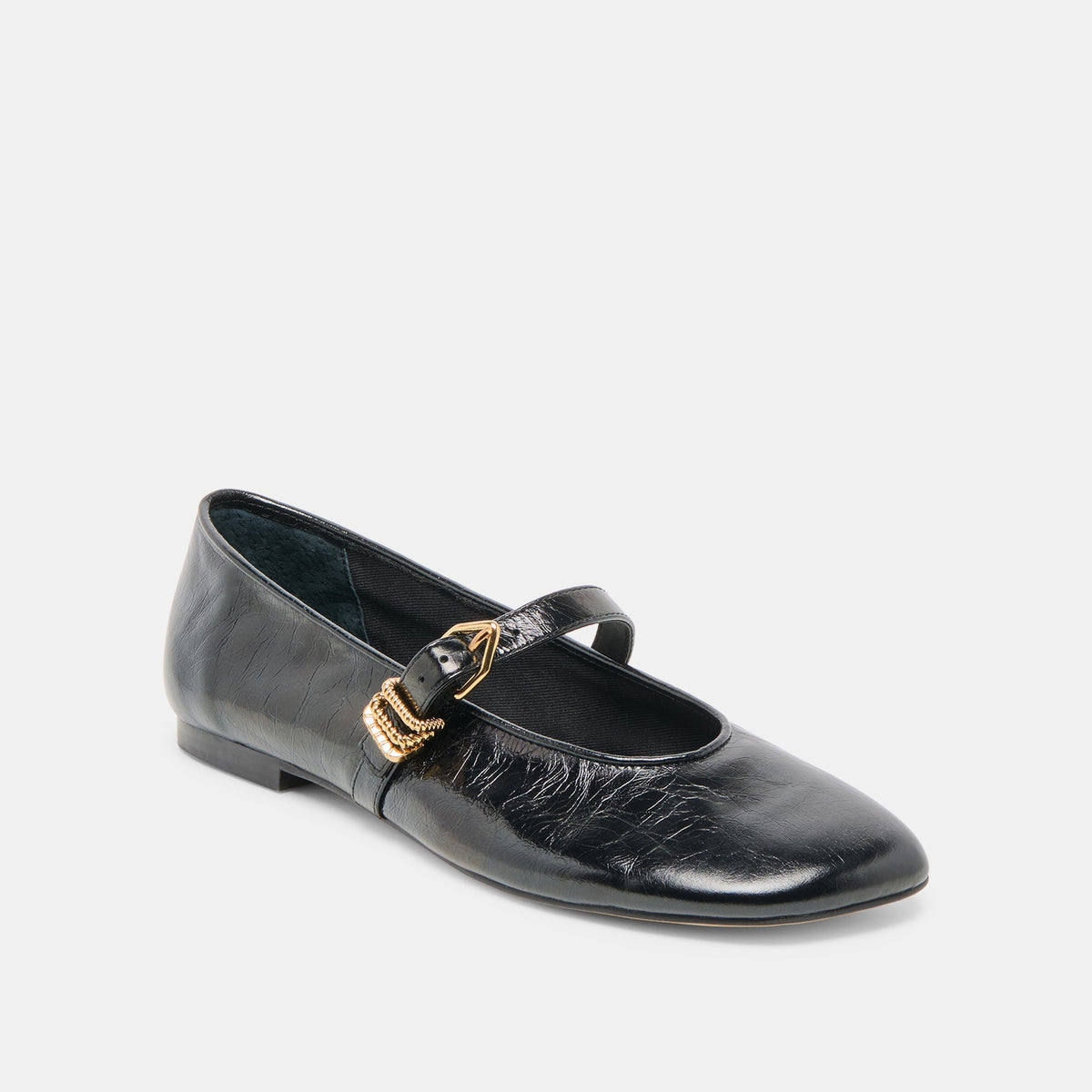 Alizza Midnight Crinkle Patent Ballet Flats | Dolce Vita