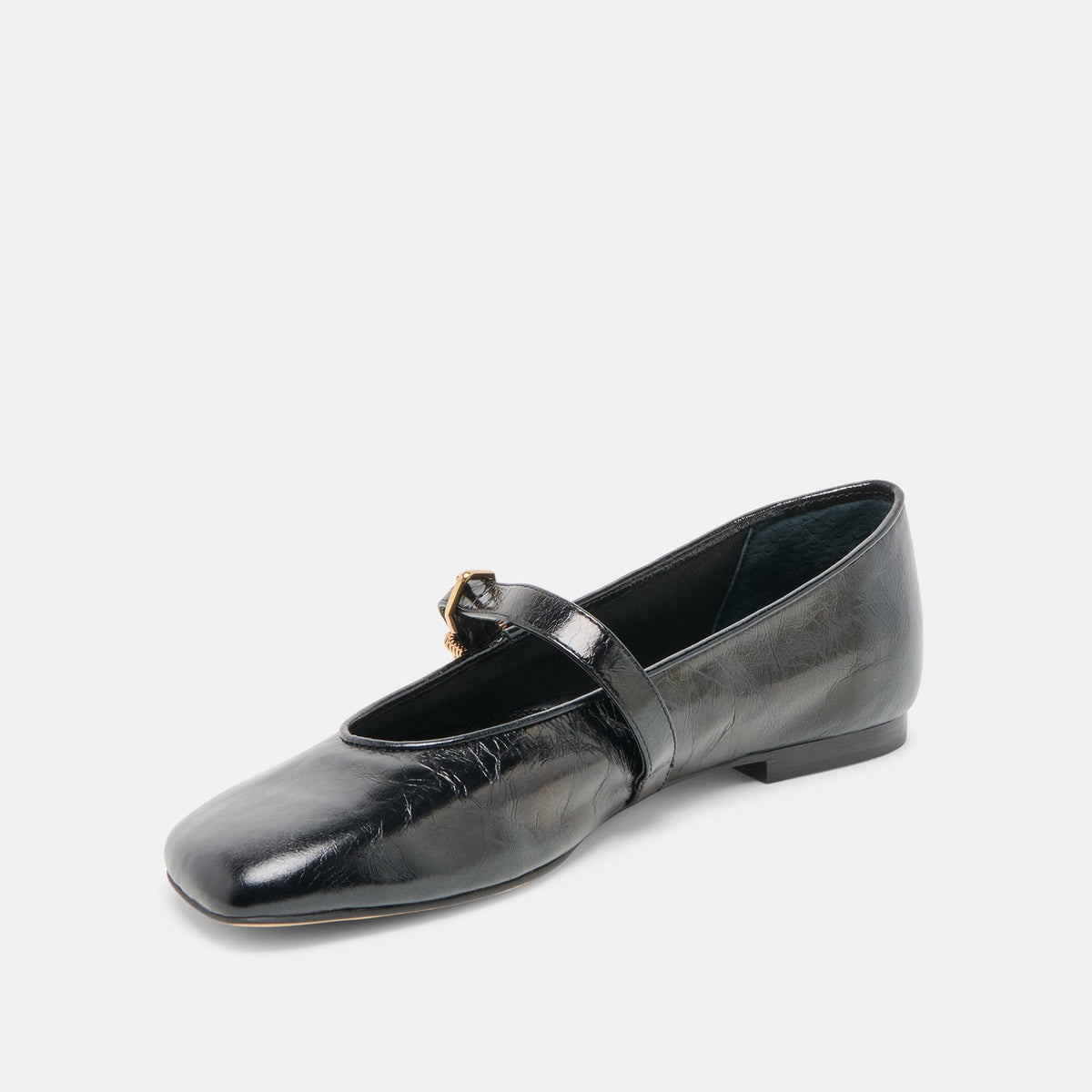 Alizza Midnight Crinkle Patent Ballet Flats | Dolce Vita