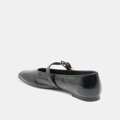 Alizza Midnight Crinkle Patent Ballet Flats | Dolce Vita