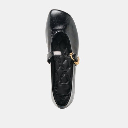 Alizza Midnight Crinkle Patent Ballet Flats | Dolce Vita