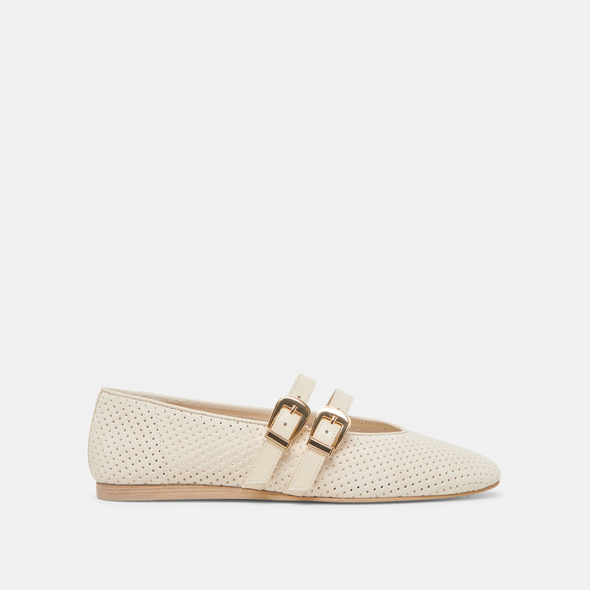 BAYLEE BALLET FLATS BONE PERFORATED SUEDE | Dolce Vita
