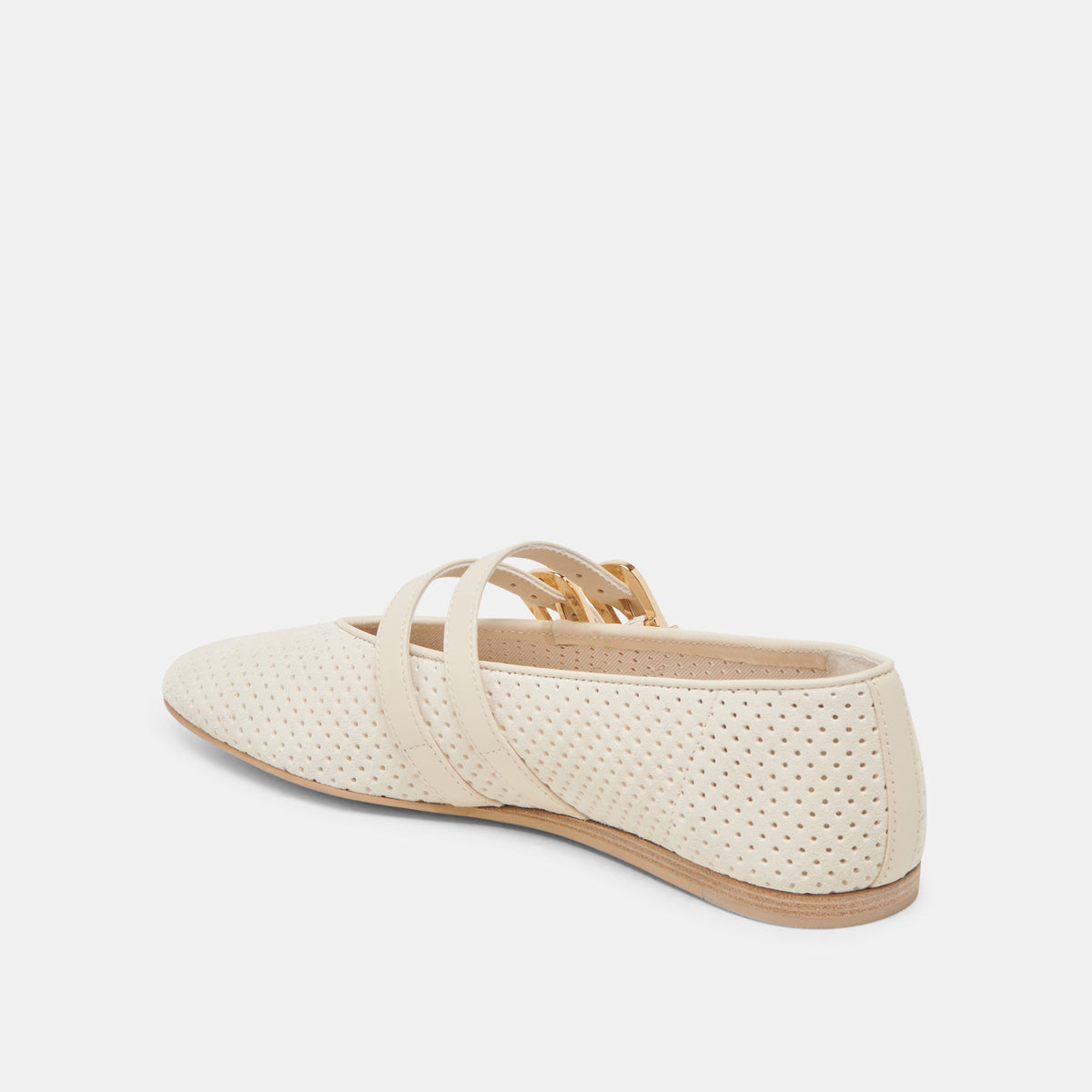 BAYLEE BALLET FLATS BONE PERFORATED SUEDE | Dolce Vita