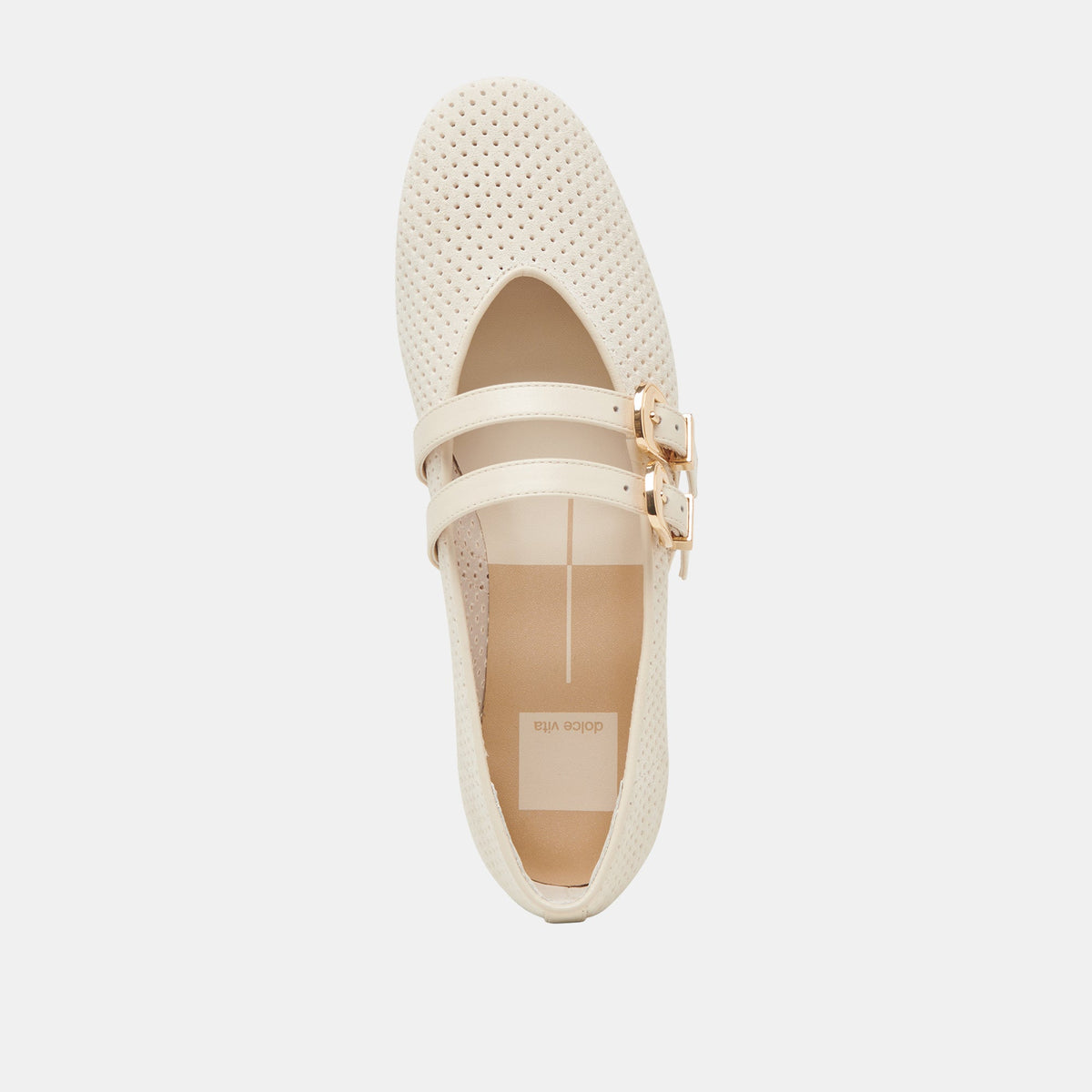 BAYLEE BALLET FLATS BONE PERFORATED SUEDE | Dolce Vita