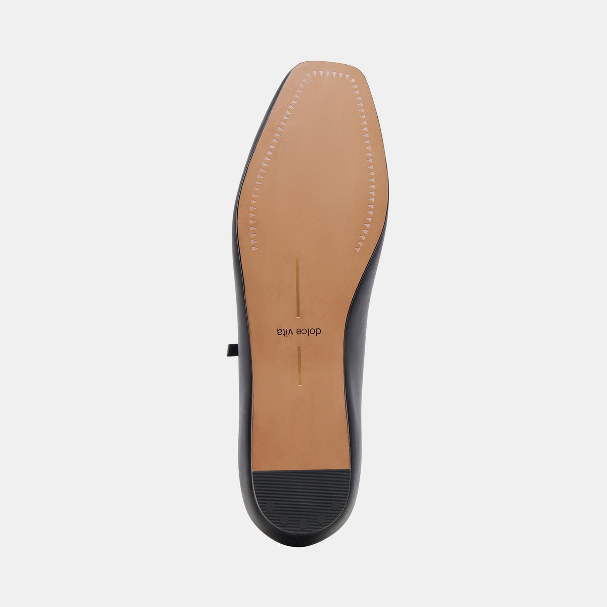 Reyes Wide Ballet Flats Black Leather | Dolce Vita