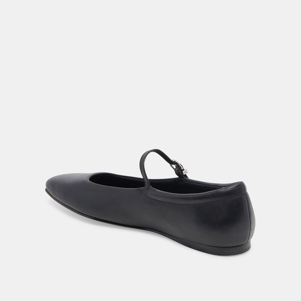 Reyes Wide Ballet Flats Black Leather | Dolce Vita