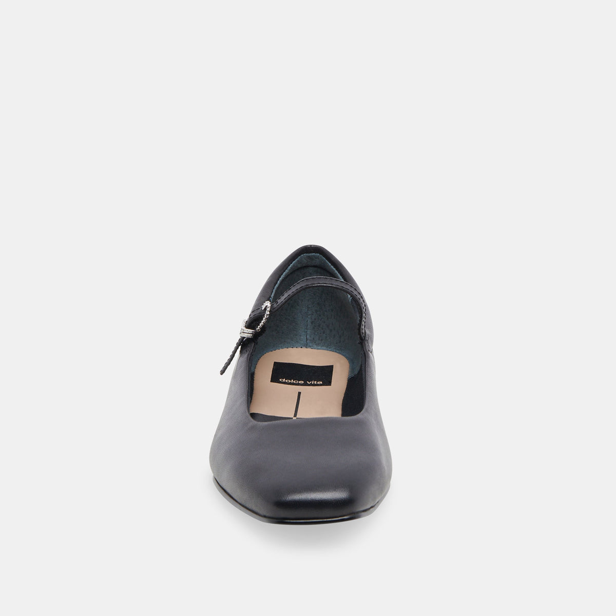 Reyes Wide Ballet Flats Black Leather | Dolce Vita