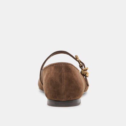 Alizza Dk Brown Suede Ballet Flats | Dolce Vita