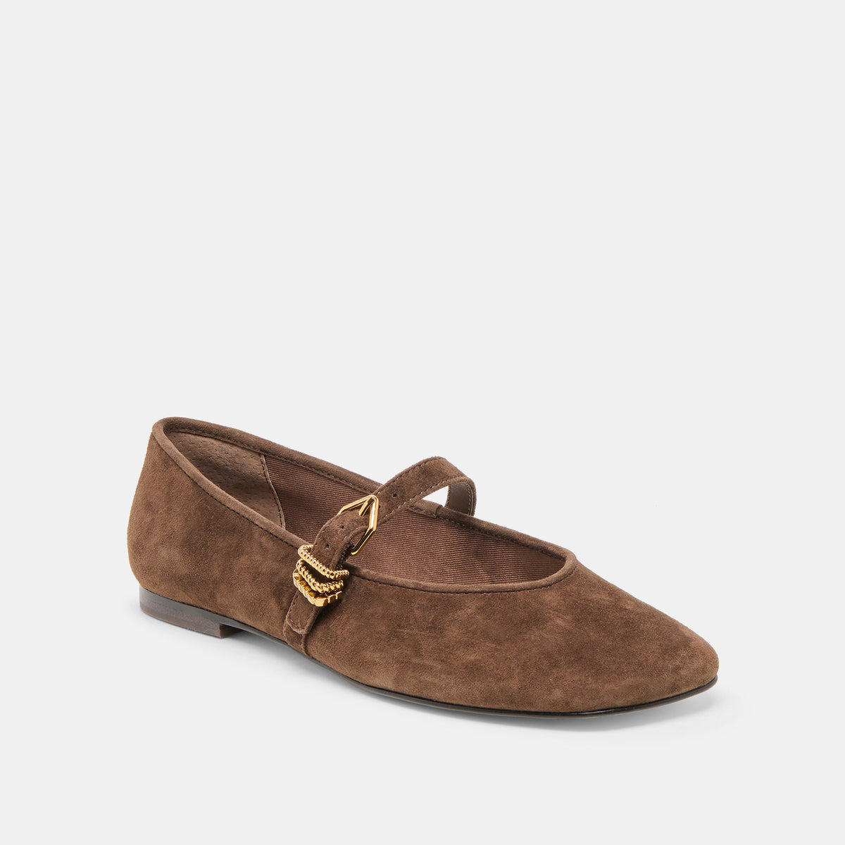 Alizza Dk Brown Suede Ballet Flats | Dolce Vita