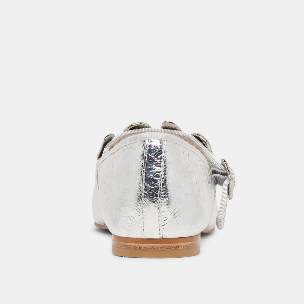 Relan Silver Distressed Leather Ballet Flats | Dolce Vita