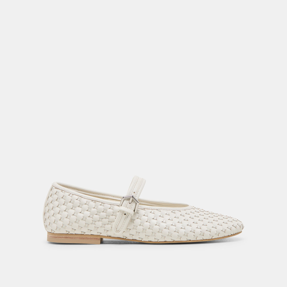Roslyn True White Woven Leather Ballet Flats | Dolce Vita