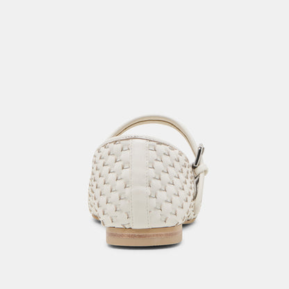 Roslyn True White Woven Leather Ballet Flats | Dolce Vita