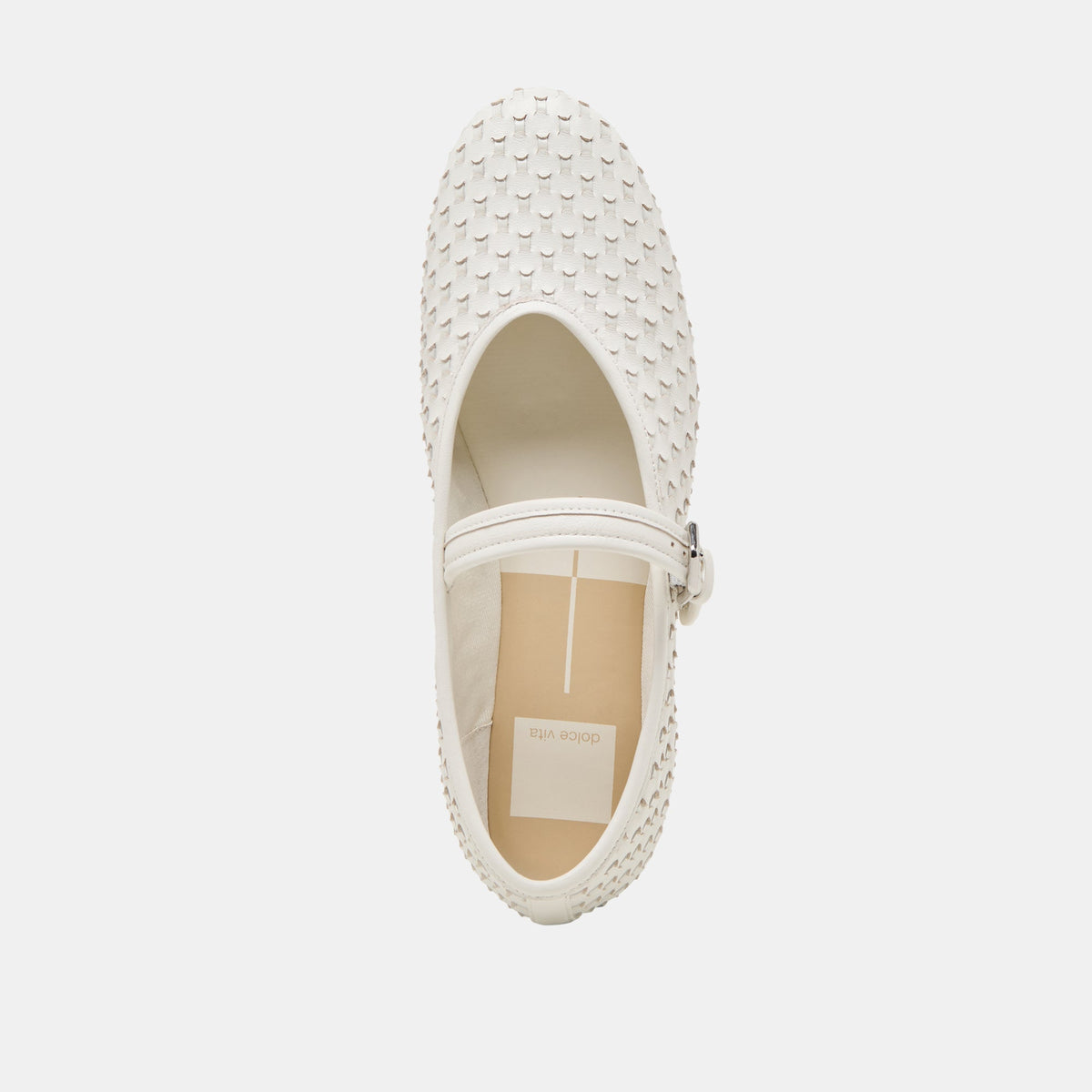 Roslyn True White Woven Leather Ballet Flats | Dolce Vita