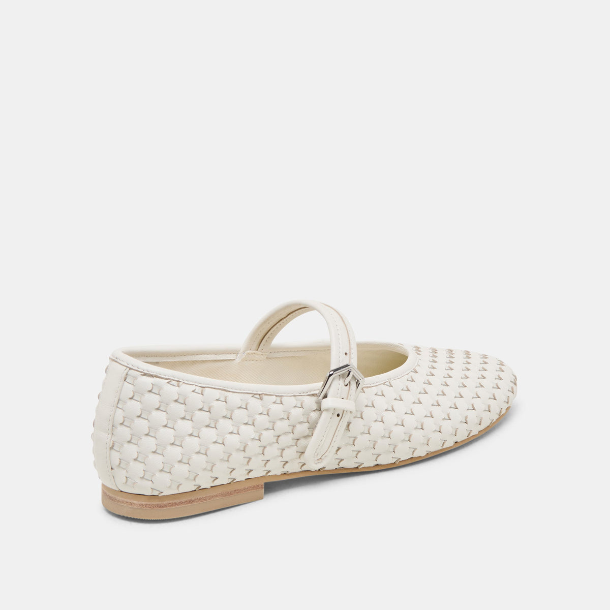 Roslyn True White Woven Leather Ballet Flats | Dolce Vita