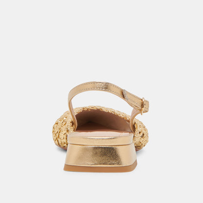CYNDI FLATS GOLD WOVEN | Dolce Vita