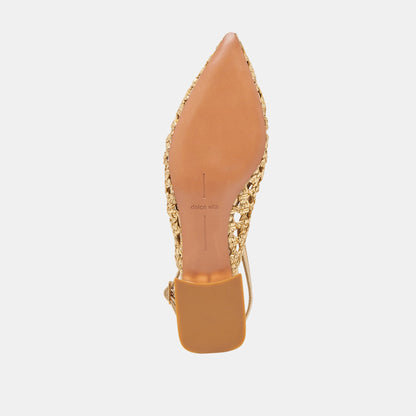 CYNDI FLATS GOLD WOVEN | Dolce Vita
