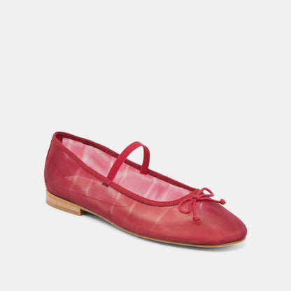 CADEL BALLET FLATS CRIMSON MESH | Dolce Vita