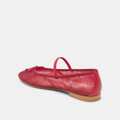 CADEL BALLET FLATS CRIMSON MESH | Dolce Vita