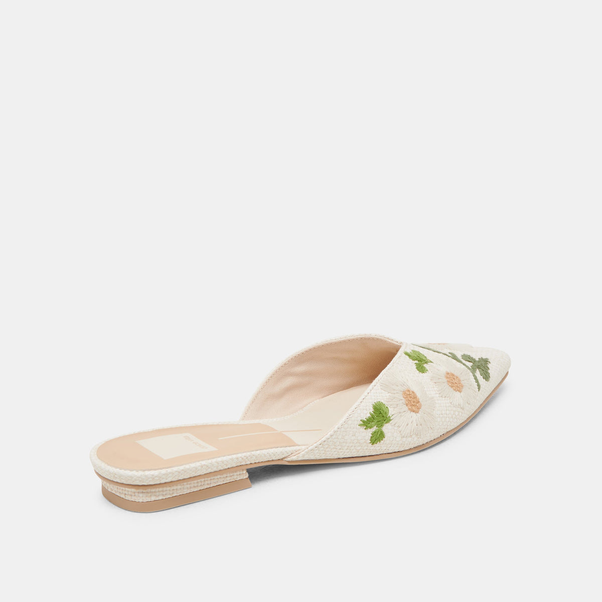 ELM FLATS WHITE FLORAL RAFFIA | Dolce Vita