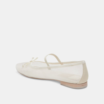 CADEL BALLET FLATS IVORY MESH | Dolce Vita