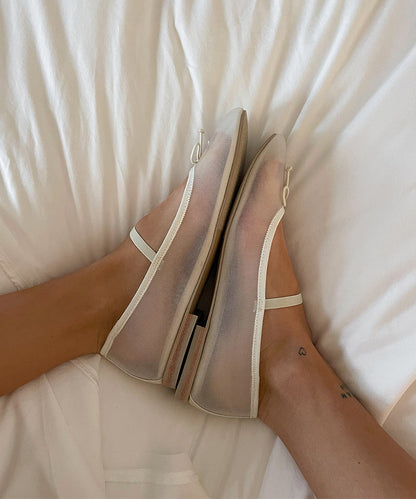CADEL BALLET FLATS IVORY MESH | Dolce Vita