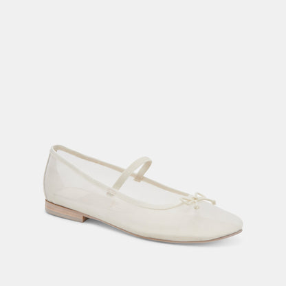CADEL BALLET FLATS IVORY MESH | Dolce Vita
