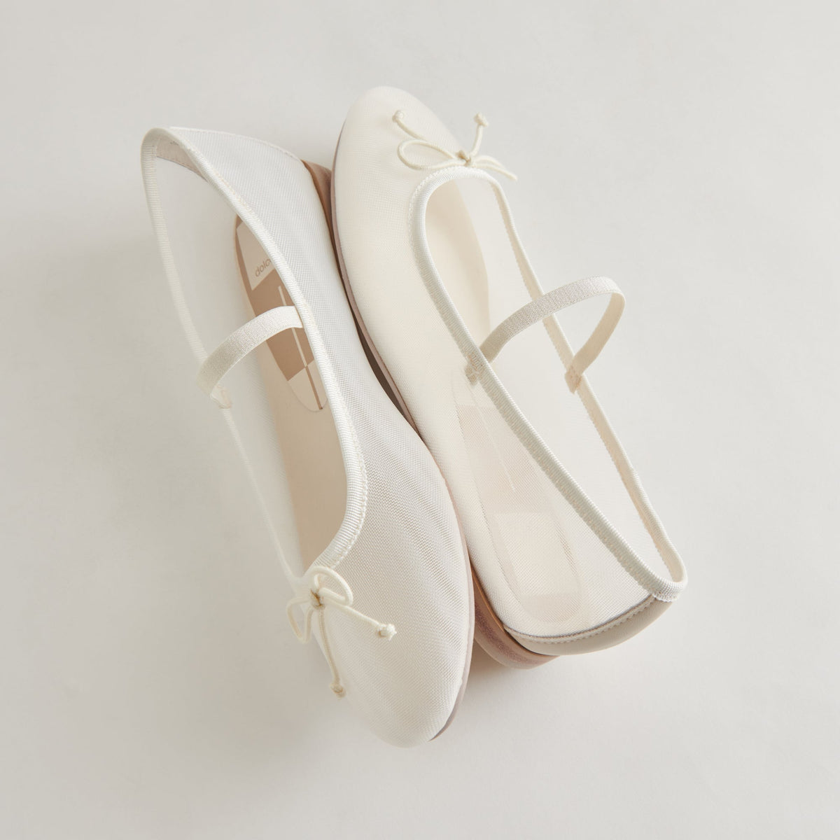 CADEL BALLET FLATS IVORY MESH | Dolce Vita