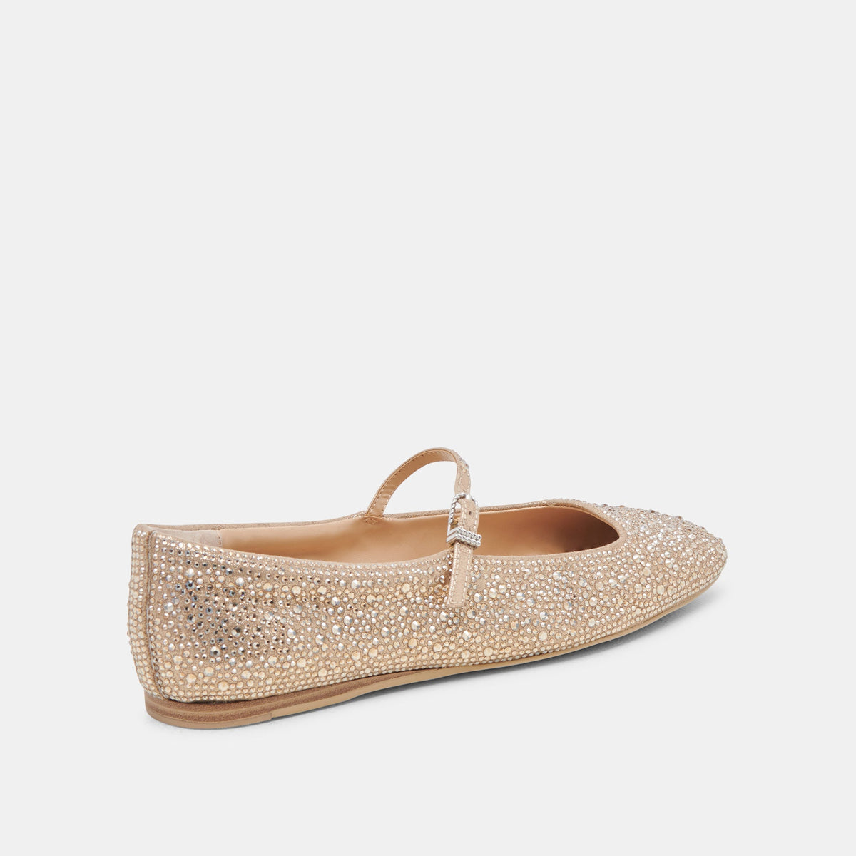 REYES CRYSTAL BALLET FLATS LIGHT GOLD CRYSTAL | Dolce Vita