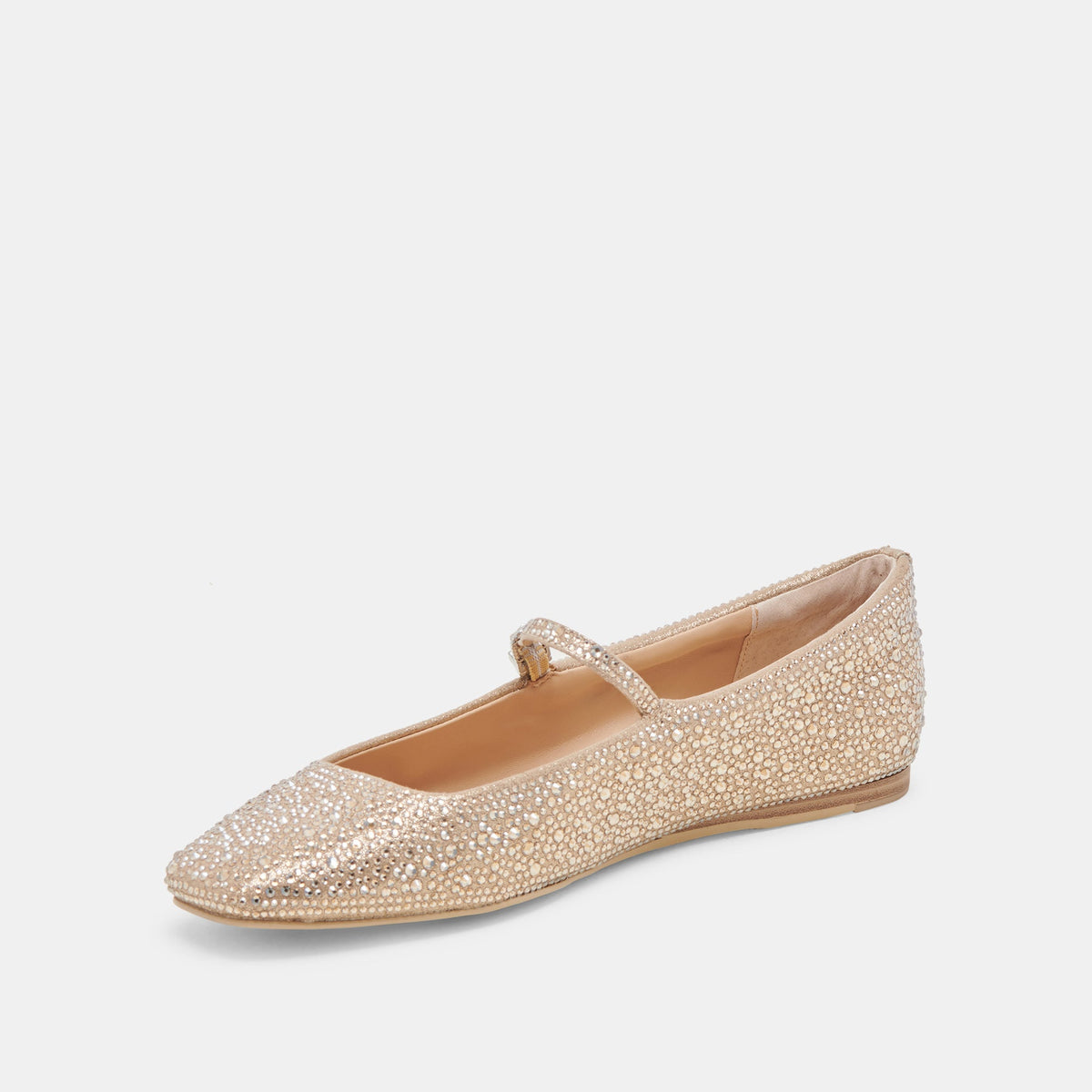 REYES CRYSTAL BALLET FLATS LIGHT GOLD CRYSTAL | Dolce Vita