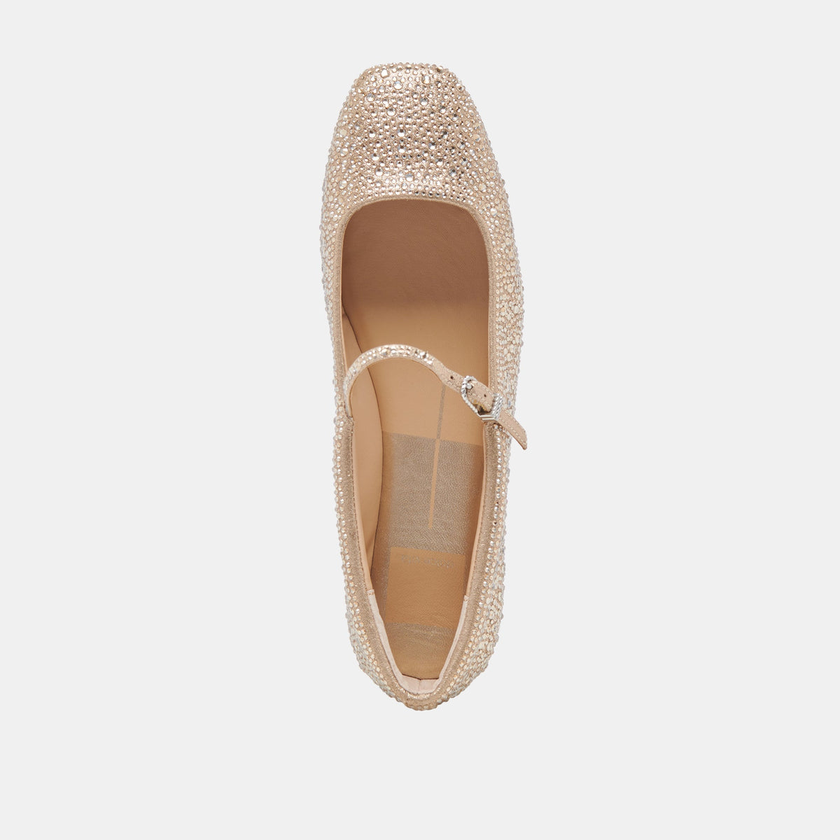 REYES CRYSTAL BALLET FLATS LIGHT GOLD CRYSTAL | Dolce Vita