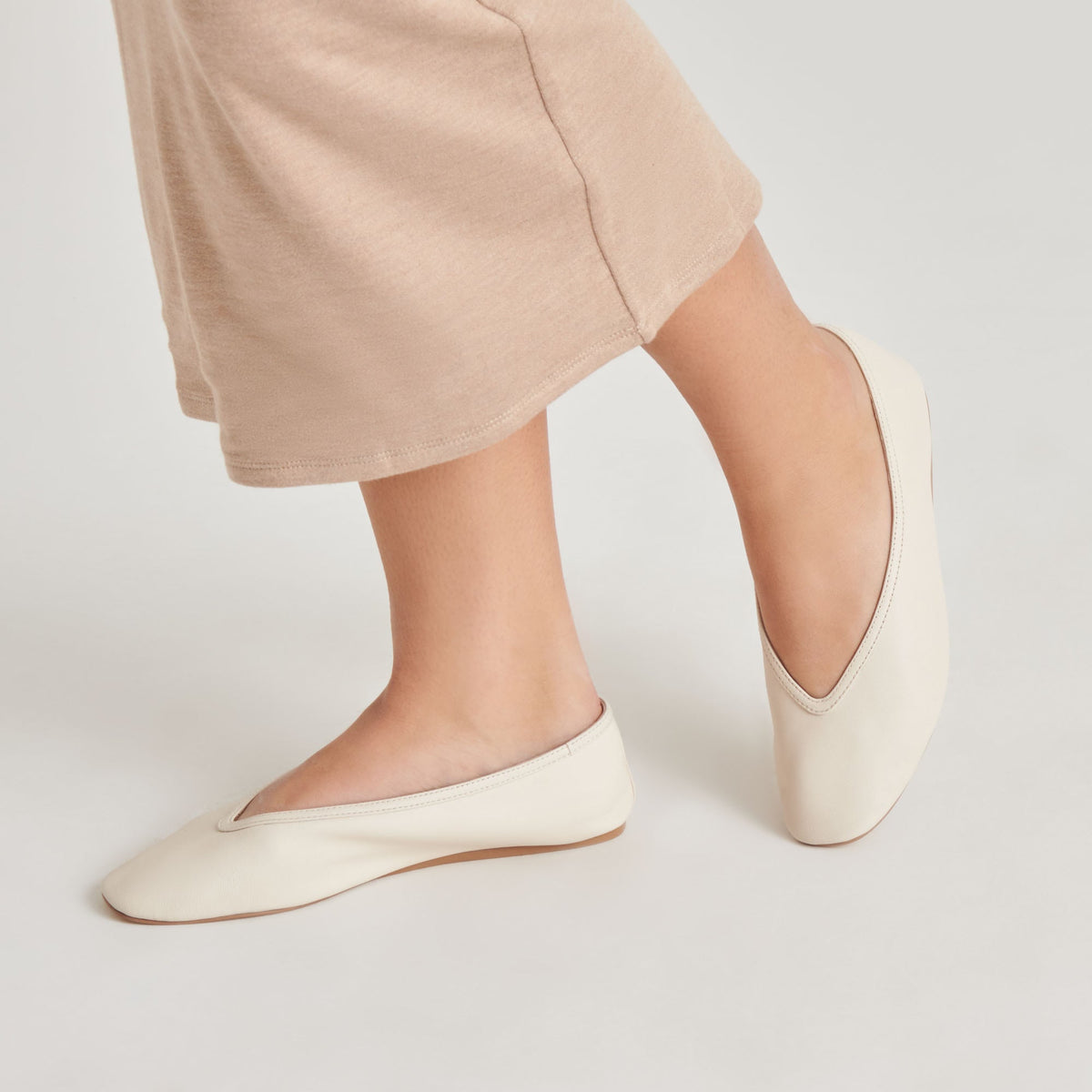Braidy Ivory Leather Ballet Flats | Dolce Vita