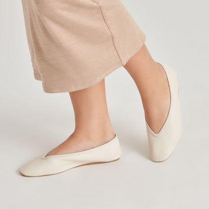 Braidy Ivory Leather Ballet Flats | Dolce Vita
