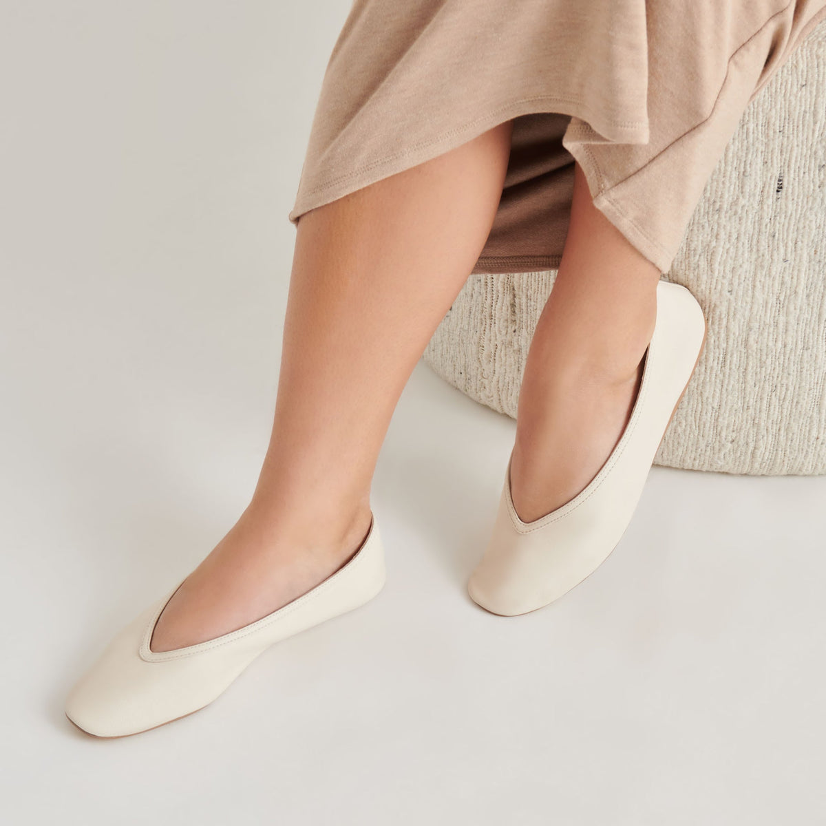 Braidy Ivory Leather Ballet Flats | Dolce Vita