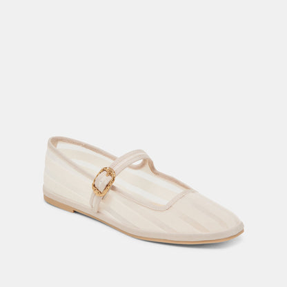 TAMEKA BALLET FLATS BONE STRIPE MESH | Dolce Vita