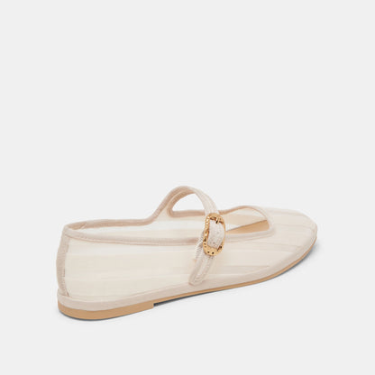 TAMEKA BALLET FLATS BONE STRIPE MESH | Dolce Vita