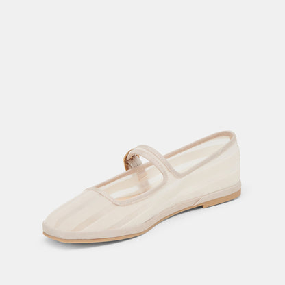 TAMEKA BALLET FLATS BONE STRIPE MESH | Dolce Vita