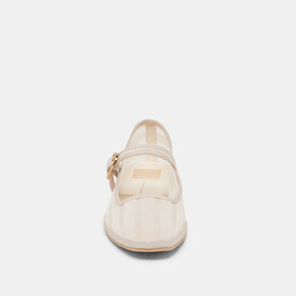 TAMEKA BALLET FLATS BONE STRIPE MESH | Dolce Vita