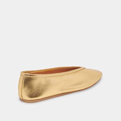 Braidy Gold Metallic Leather Ballet Flats | Dolce Vita