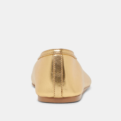 Braidy Gold Metallic Leather Ballet Flats | Dolce Vita