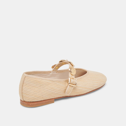 RELAN BALLET FLATS LT NATURAL RAFFIA | Dolce Vita