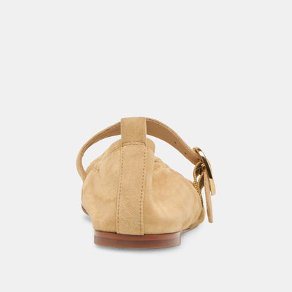 Caely Honey Suede Ballet Flats | Dolce Vita