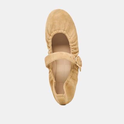 Caely Honey Suede Ballet Flats | Dolce Vita