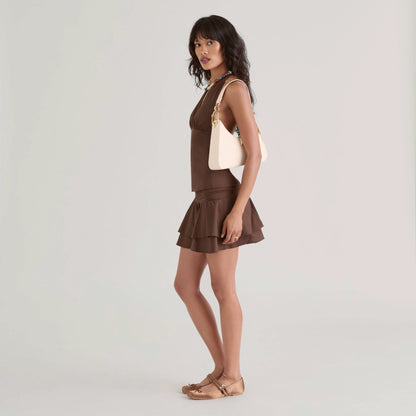 Gibsen Mid Brown Satin Ballet Flats | Dolce Vita