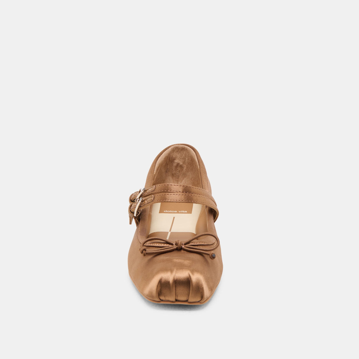 Gibsen Mid Brown Satin Ballet Flats | Dolce Vita