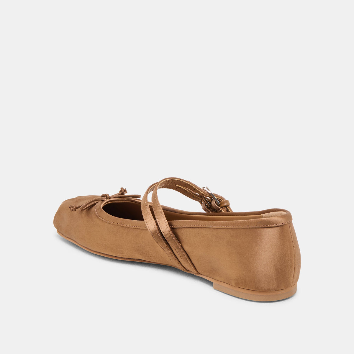 Gibsen Mid Brown Satin Ballet Flats | Dolce Vita