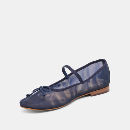 CADEL BALLET FLATS NAVY MESH | Dolce Vita