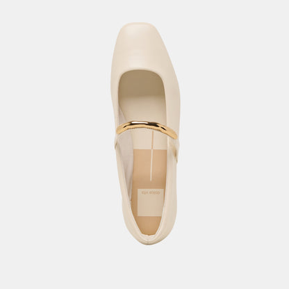 RADYA BALLET FLATS CREME LEATHER | Dolce Vita