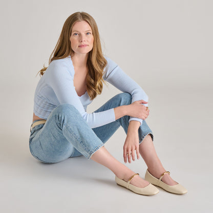 RADYA BALLET FLATS CREME LEATHER | Dolce Vita