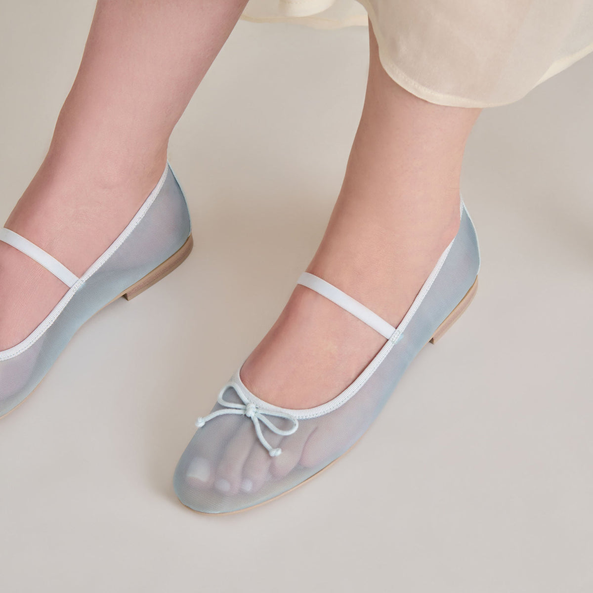 CADEL BALLET FLATS ICE BLUE MESH | Dolce Vita