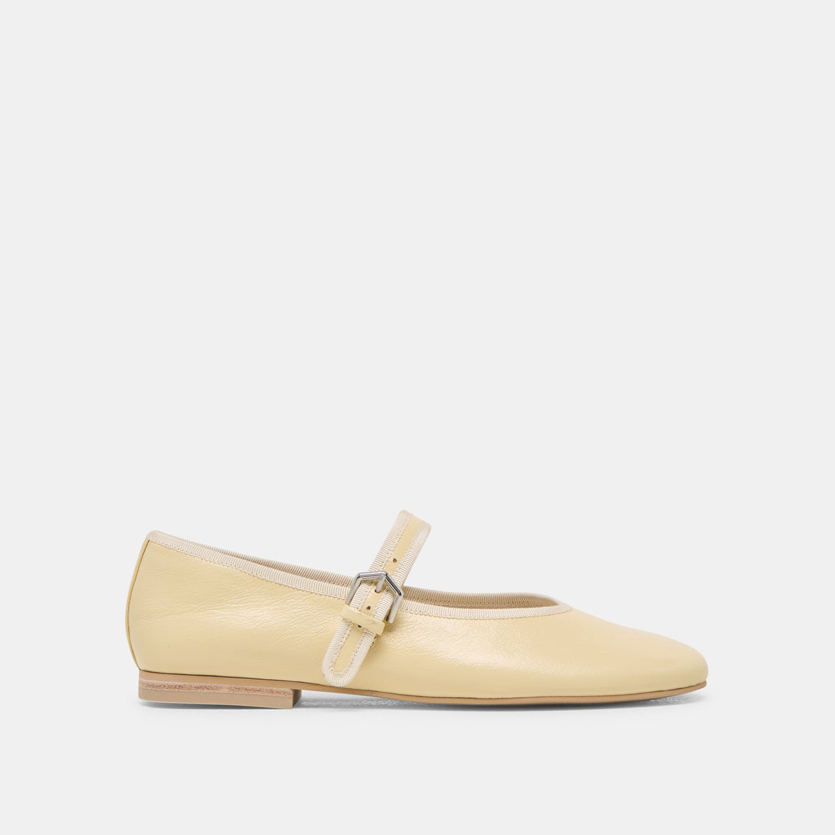 Roslyn Light Yellow Leather Ballet Flats | Dolce Vita